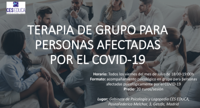 TERAPIA DE GRUPO PARA PERSONAS AFECTADAS POR COVID-19